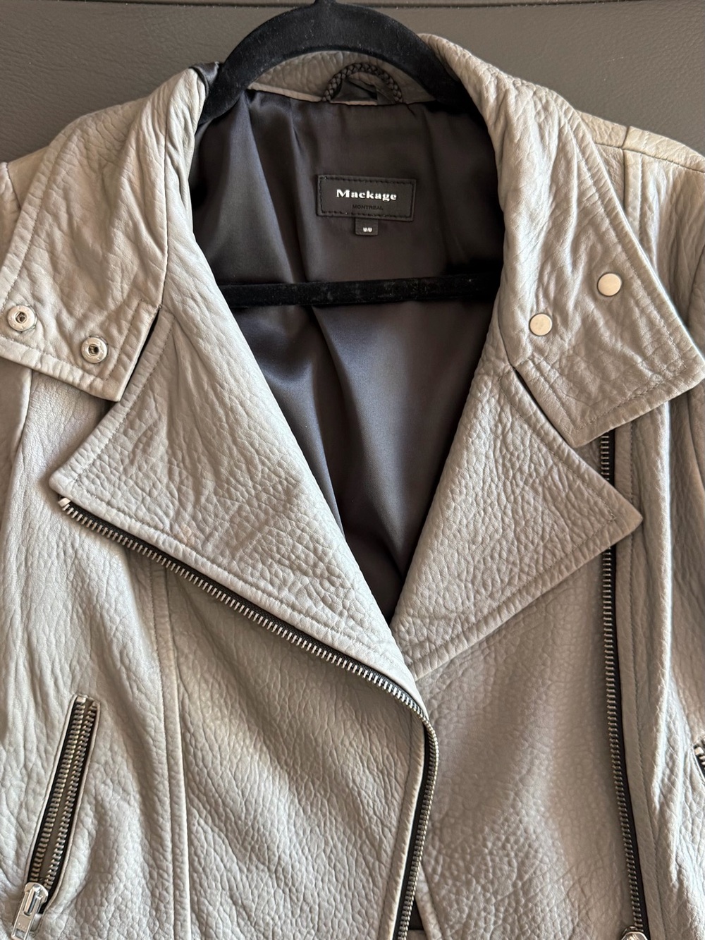 Mackage Women's Gray Lisa Leather Moto Jacket - Picture 2 of 5
